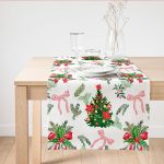 - SuetRunner-10175 - Realhomes  Özel Tasarım Christmas Temalı Dijital Baskılı Dekoratif Süet Runner Realhomes