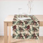 - SuetRunner-10183 - Realhomes  Özel Tasarım Kozalak Tasarımlı Dijital Baskılı Modern Süet Runner Realhomes