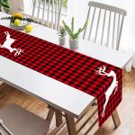 - SuetRunner-10196-1 - Realhomes  Ekose Zemin Geyik Tasarımlı Dijital Baskılı Dekoratif Süet Runner Realhomes