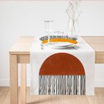 - SuetRunner-10207 - Realhomes Sanat Güneşi Temalı Dijital Baskılı Modern Süet Runner Realhomes