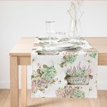 - SuetRunner-10212 - Realhomes  Flower & Çiçek Demetleri Özel Tasarım Dijital Baskılı Dekoratif Süet Runner Realhomes