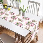 Çiçek Demetleri Özel Tasarım Dijital Baskılı Dekoratif Süet Runner Realhomes