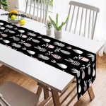 - SuetRunner-10233-1 - Realhomes  Siyah Zemin Vazo Desenli Dijital Baskılı Modern Süet Runner Realhomes