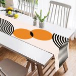 - SuetRunner-10242-1 - Realhomes  Siyah Zemin Beyaz Çam Ağacı Desenli Dijital Baskılı Dekoratif Süet Runner Realhomes