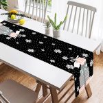 Siyah Kar Taneli Zemin Hediye Paketleri Desenli Dijital Baskılı Modern Süet Runner Realhomes