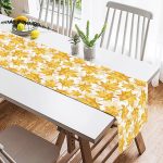 Gold Yaprak Motifli Dijital Baskılı Modern Süet Runner Realhomes