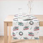 - SuetRunner-10360 - Realhomes Christmas Temalı Araba Tasarımlı Dijital Baskılı Dekoratif Süet Runner Realhomes