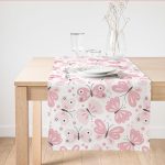 Renkli Kelebek Motifli Dijital Baskılı Modern Süet Runner Realhomes