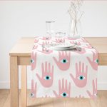 Mistik El İçinde Göz Motifli Dijital Baskılı Modern Süet Runner Realhomes