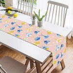 - SuetRunner-10409-1 - Realhomes Pembe Zemin Renkli Kelebekler Özel Tasarım Dijital Baskılı Modern Süet Runner Realhomes