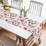 Papatya & Gül Tasarımlı Dijital Baskılı Dekoratif Süet Runner Realhomes