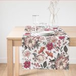 Papatya & Gül Tasarımlı Dijital Baskılı Dekoratif Süet Runner Realhomes