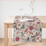 Papatya & Gül Tasarımlı Dijital Baskılı Modern Süet Runner Realhomes