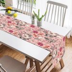 - SuetRunner-10414-1 - Realhomes Papatya & Gül Tasarımlı Dijital Baskılı Dekoratif Süet Runner Realhomes