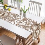 - SuetRunner-10420-1 - Realhomes  Karakalem Çiçek & Portre Desenli Dijital Baskılı Dekoratif Süet Runner Realhomes