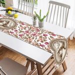 - SuetRunner-10426-1 - Realhomes Rengarenk Çiçek Portre Motifli Dijital Baskılı Dekoratif Süet Runner Realhomes