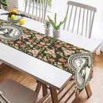 - SuetRunner-10428-1 - Realhomes Renkli Gül & Portre Motifli Dijital Baskılı Dekoratif Süet Runner Realhomes