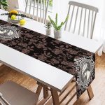 - SuetRunner-10430-1 - Realhomes  Gül & Portre Motifli Dijital Baskılı Dekoratif Süet Runner Realhomes