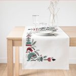 - SuetRunner-10435 - Realhomes Özel Tasarım Kuş & Çiçek Motifli Dijital Baskılı Modern Süet Runner Realhomes