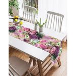 - SuetRunner-11-1 - Realhomes  Pembe Güller Dijital Baskılı Dekoratif Süet Runner Realhomes