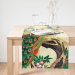 - SuetRunner-226 - Realhomes Tavus Kuşu Dijital Baskılı Dekoratif Süet Runner Realhomes