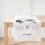 So Sweet Motifli Çizimi Dijital Baskılı Süet Runner Realhomes