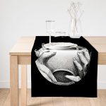 - SuetRunner-3346 - Realhomes  Fornasetti Özel Tasarım Dijital Baskılı Dekoratif Süet Runner Realhomes