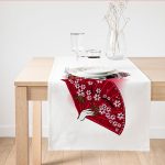 - SuetRunner-5814 - Realhomes Kırmızı Yelpazeli Şaman Japon Kadın Dijital Baskılı Süet Runner Realhomes