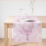 - SuetRunner-7272 - Realhomes  Pembe Zemin Üzerinde Sarmaşık Desenli Dijital Baskılı Modern Süet Runner Realhomes