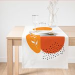 - SuetRunner-7379 - Realhomes  Beyaz Zemin Üzerinde Onedraw Çizim Dijital Baskılı Modern Süet Runner Realhomes