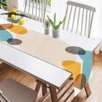 Renkli Zemin Üzerinde Onedraw Çizimli Oval Desenli Dijital Baskılı Modern Süet Runner Realhomes