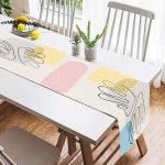 - SuetRunner-7444-1 - Realhomes Renkli Zeminde Onedraw Çizimli Obje Dijital Baskılı Modern Süet Runner Realhomes