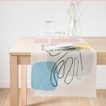 - SuetRunner-7444 - Realhomes Renkli Zeminde Onedraw Çizimli Obje Dijital Baskılı Modern Süet Runner Realhomes