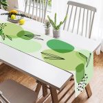 - SuetRunner-7447-1 - Realhomes  Renkli Zeminde Yaprak Motifli Dijital Baskılı Modern Süet Runner Realhomes