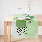 - SuetRunner-7447 - Realhomes  Renkli Zeminde Yaprak Motifli Dijital Baskılı Modern Süet Runner Realhomes