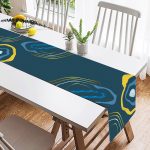 - SuetRunner-7462-1 - Realhomes  Renkli Zeminde Onedraw Çizimli Obje Dijital Baskılı Modern Süet Runner Realhomes