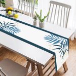 Beyaz Zeminde Renkli Yaprak Desenli Dijital Baskılı Modern Süet Runner Realhomes