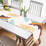 - SuetRunner-7512-1 - Realhomes  Renkli Zeminli Afrika Kadın Temalı Onedraw Çizim Dijital Baskılı Modern Süet Runner Realhomes