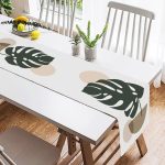 - SuetRunner-7517-1 - Realhomes  Renkli Zeminli Onedraw Çizimli Yaprak Desenli Dijital Baskılı Modern Süet Runner Realhomes