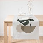 - SuetRunner-7517 - Realhomes  Renkli Zeminli Onedraw Çizimli Yaprak Desenli Dijital Baskılı Modern Süet Runner Realhomes