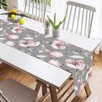 - SuetRunner-8484-1 - Realhomes  Pastel Zemin Üzerinde Rengarenk Çiçek Desenli Dijital Baskılı Modern Süet Runner Realhomes