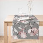 - SuetRunner-8484 - Realhomes  Pastel Zemin Üzerinde Rengarenk Çiçek Desenli Dijital Baskılı Modern Süet Runner Realhomes