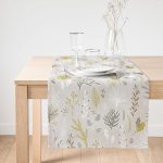 - SuetRunner-8554 - Realhomes  Renkli Zemin Üzerinde Yaprak Desenli Dijital Baskılı Modern Süet Runner Realhomes