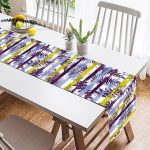 - SuetRunner-8643-1 - Realhomes Beyaz Zemin Üzerinde Renkli Çizgi Desenli Dijital Baskılı Modern Süet Runner Realhomes