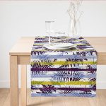 - SuetRunner-8643 - Realhomes Beyaz Zemin Üzerinde Renkli Çizgi Desenli Dijital Baskılı Modern Süet Runner Realhomes