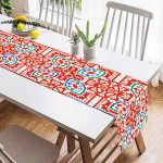 Beyaz Zemin Üzerinde Çini Desenli Dijital Baskılı Modern Süet Runner Realhomes