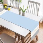 - SuetRunner-9284-1 - Realhomes Hello Beautiful Mavi & Gri Dijital Baskılı Dekoratif Süet Runner Realhomes