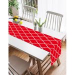 - SuetRunner-9400-1 - Realhomes Kırmızı Ogea Desenli Dijital Baskılı Modern Süet Runner Realhomes