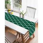 - SuetRunner-9401-1 - Realhomes  Yeşil Ogea Desenli Dijital Baskılı Dekoratif Süet Runner Realhomes