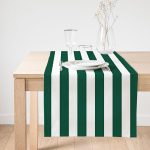 - SuetRunner-9404 - Realhomes Yeşil Beyaz Düz Çizgi Tasarımlı Dijital Baskılı Modern Süet Runner Realhomes